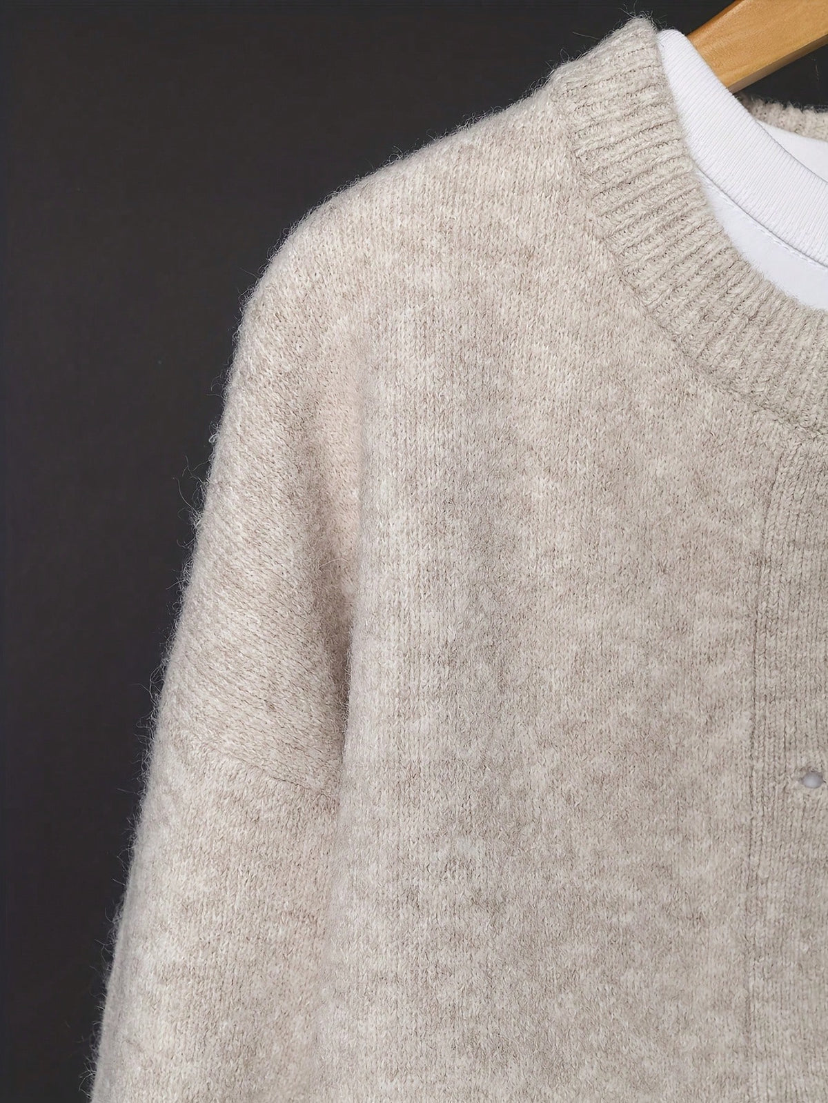 Women's Button-Front Knitted Cardigan, Relaxed Fit in Beige