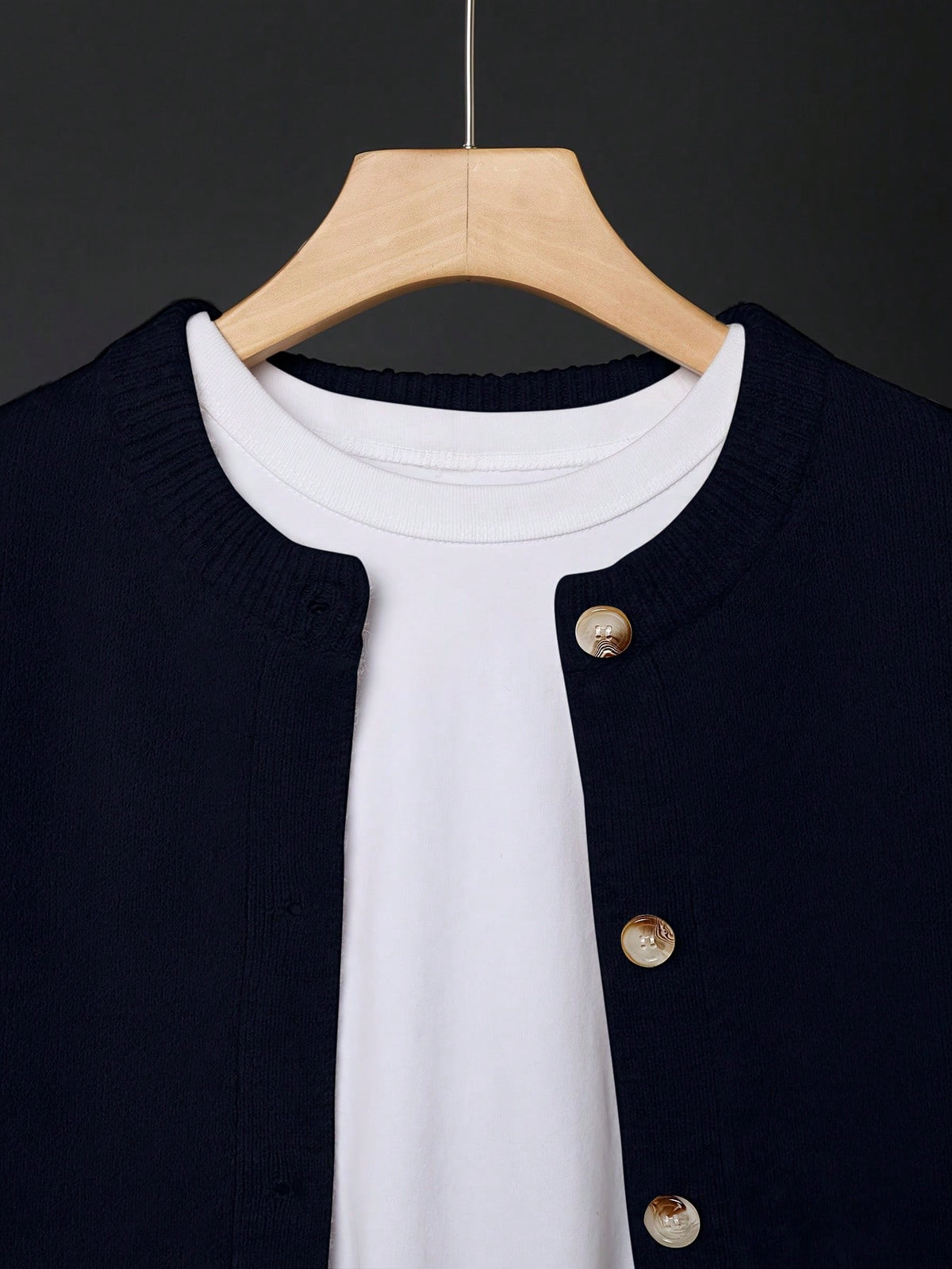 Women's Button-Front Knitted Cardigan, Relaxed Fit in Black