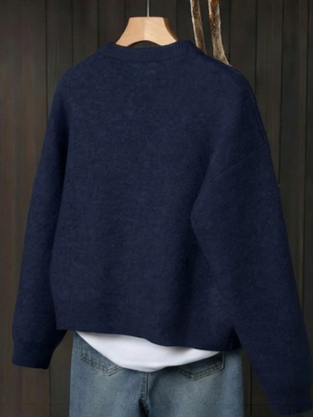 Women's Button-Front Knitted Cardigan, Relaxed Fit in Royal Blue